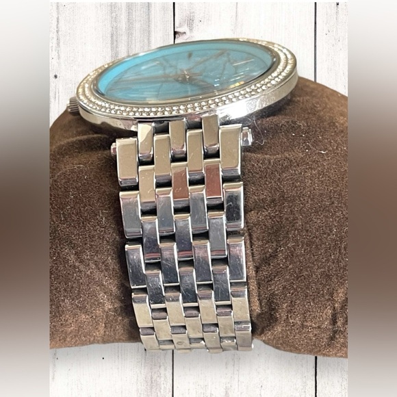 Michael Kors Women’s Silver and Turquoise Dial Face with Crystals Darci MK3403 - Picture 6 of 11